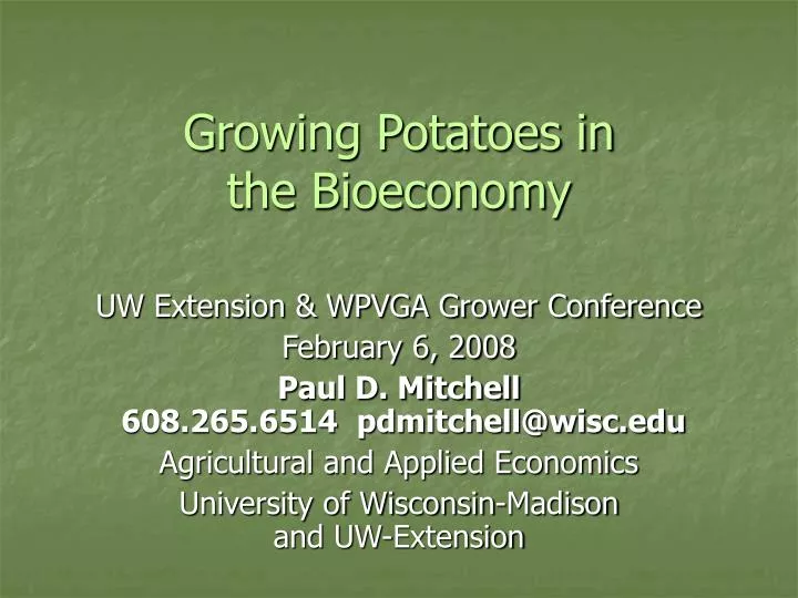 growing potatoes in the bioeconomy