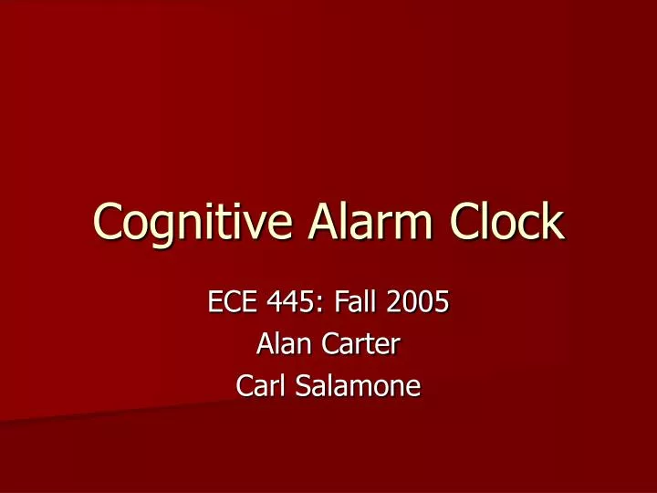cognitive alarm clock