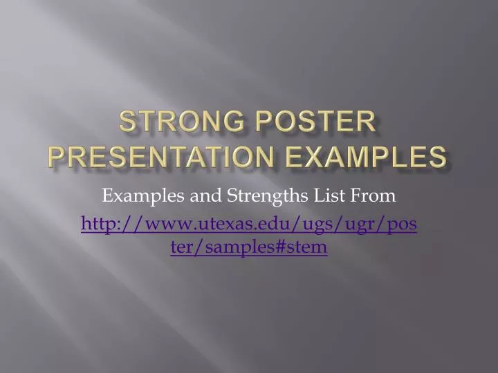 strong poster presentation examples