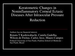 Keratometric Changes in Noninflammatory Corneal Ectasic Diseases After Intraocular Pressure Reduction