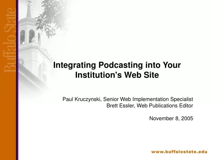 integrating podcasting into your institution s web site