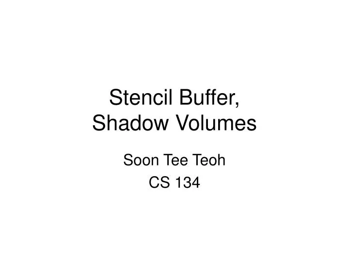 stencil buffer shadow volumes