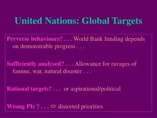 United Nations: Global Targets