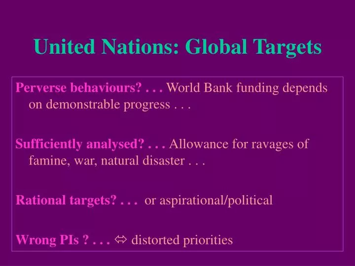 united nations global targets