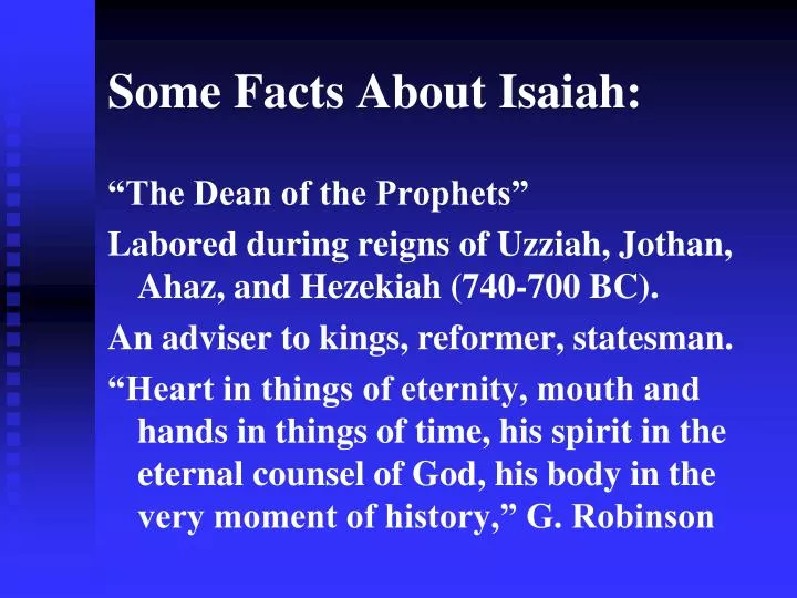 some facts about isaiah
