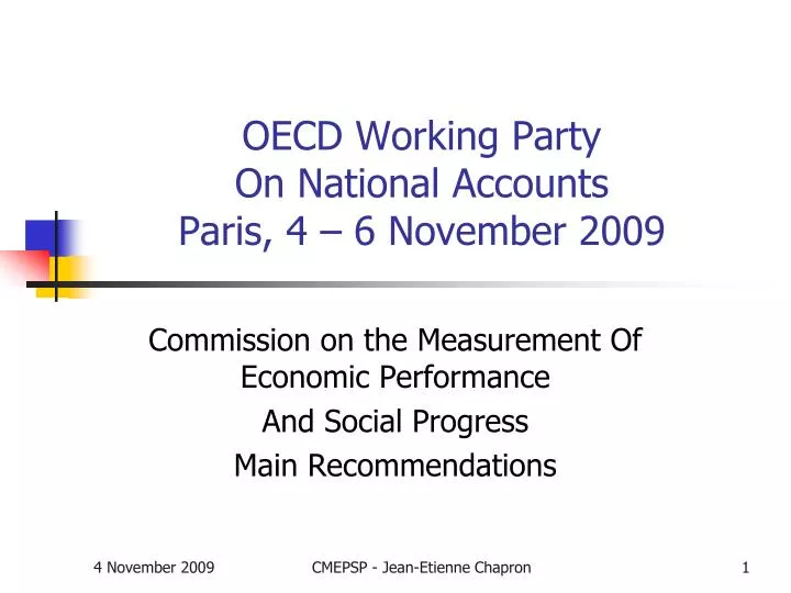 oecd working party on national accounts paris 4 6 november 2009
