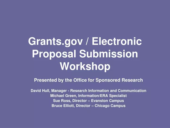 grants gov electronic proposal submission workshop