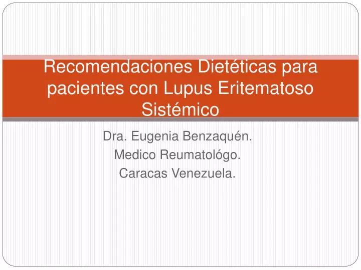 recomendaciones diet ticas para pacientes con lupus eritematoso sist mico