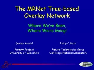 The MRNet Tree-based Overlay Network