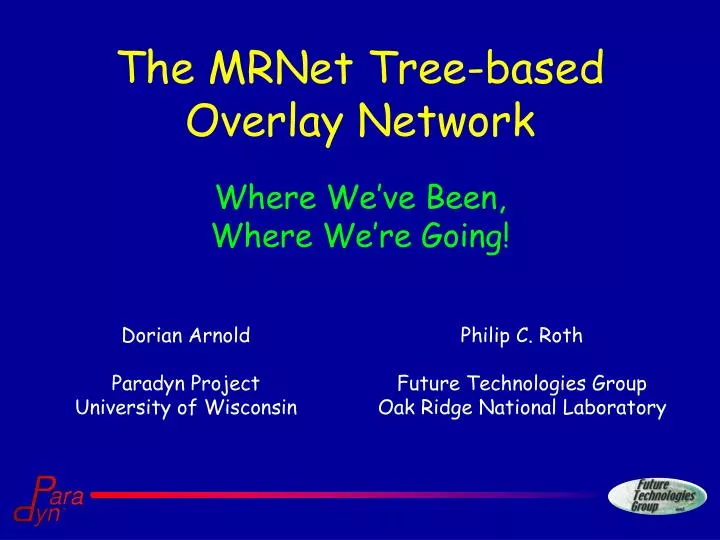 the mrnet tree based overlay network