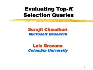 Evaluating Top- K Selection Queries