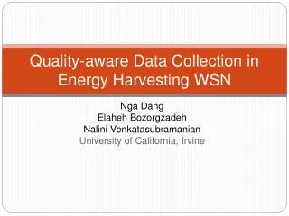 Quality-aware Data Collection in Energy Harvesting WSN