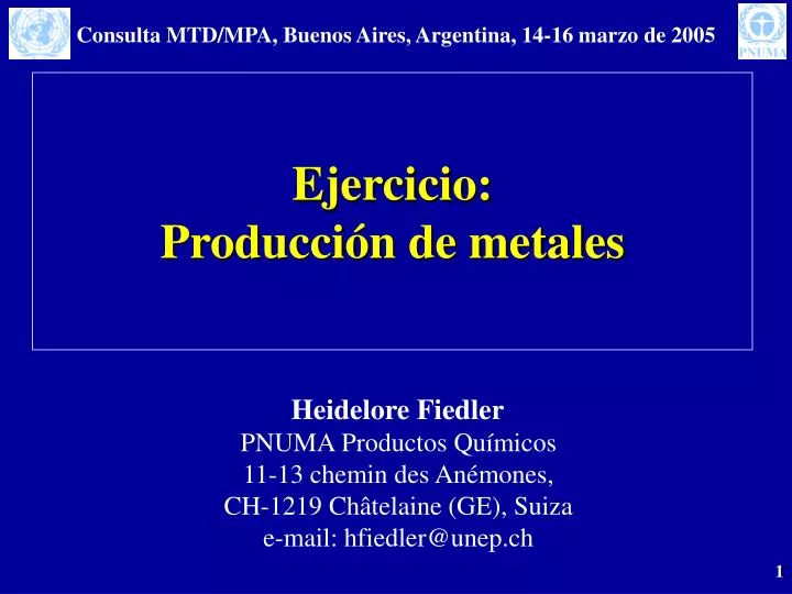 ejercicio producci n de metales