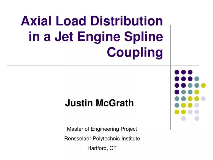 axial load distribution in a jet engine spline coupling