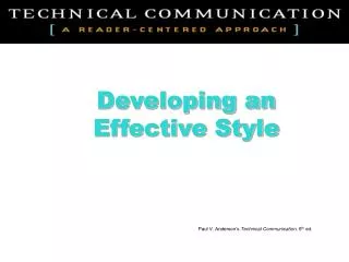Developing an Effective Style