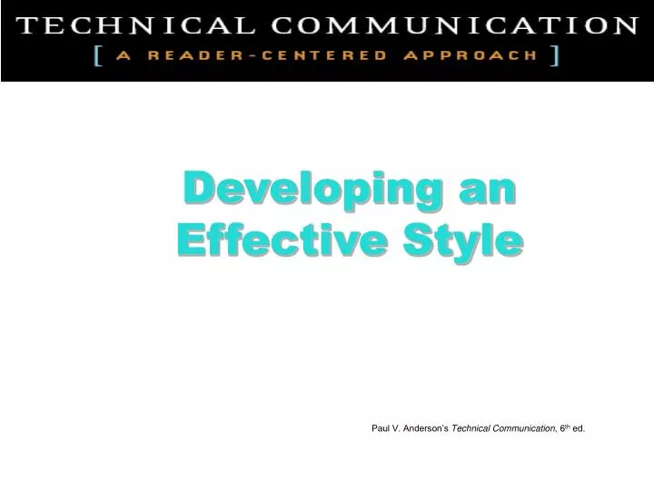 developing an effective style