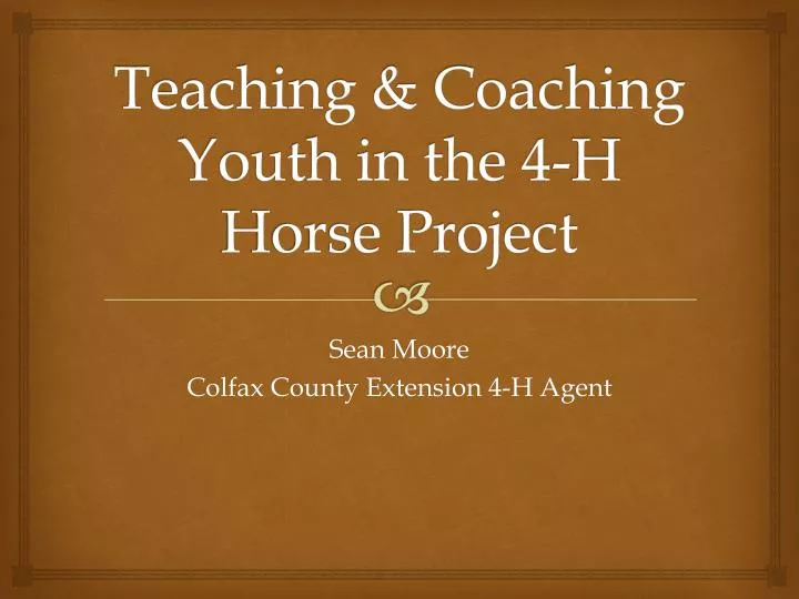 teaching coaching youth in the 4 h horse project