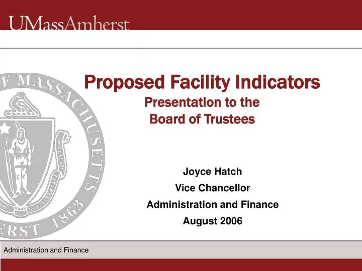 proposed facility indicators presentation to the board of trustees
