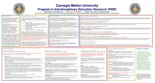 Carnegie Mellon University Program in Interdisciplinary Education Research (PIER)