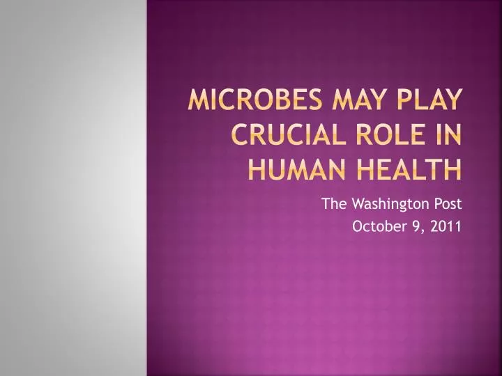 microbes may play crucial role in human health