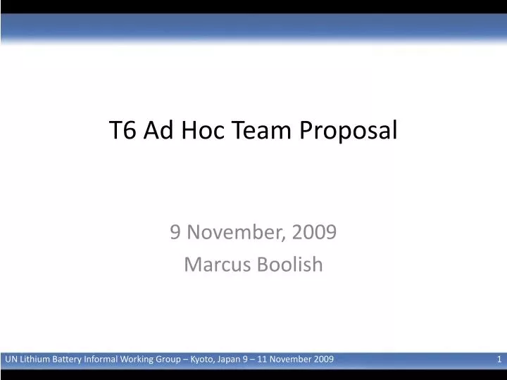 t6 ad hoc team proposal