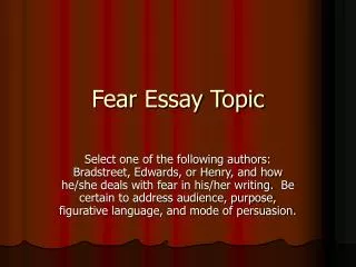 Fear Essay Topic