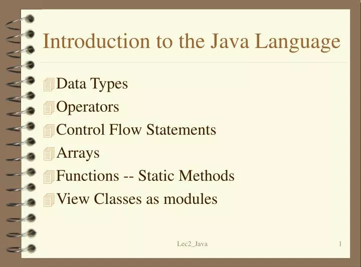 introduction to the java language