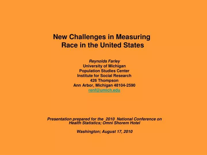 new challenges in measuring race in the united states