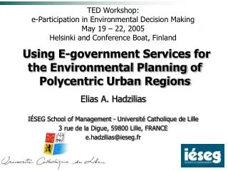 Using E-government Services for the Environmental Planning of Polycentric Urban Regions