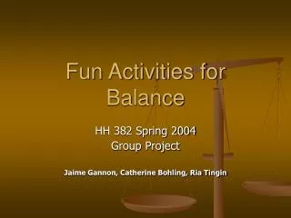 Fun Activities for Balance