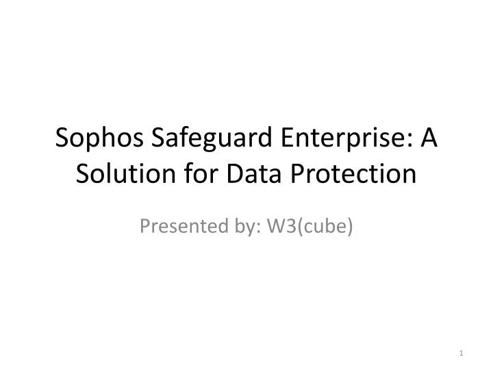 sophos safeguard enterprise a solution for data protection