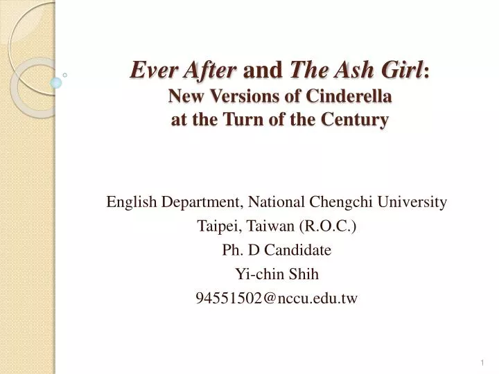 ever after and the ash girl new versions of cinderella at the turn of the century