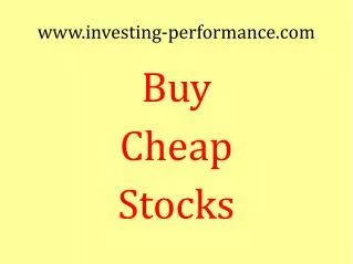 Buy Cheap Stocks