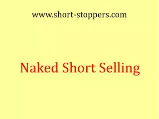 Naked Short Selling