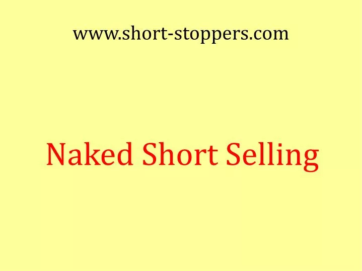naked short selling