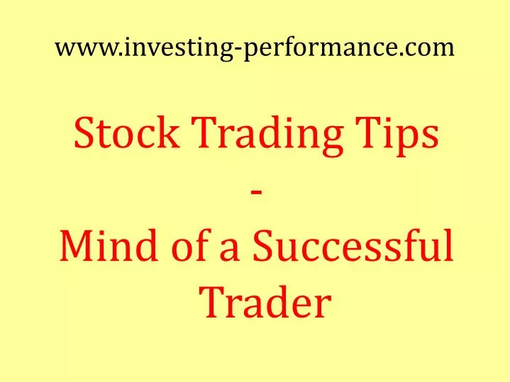 stock trading tips mind of a successful trader