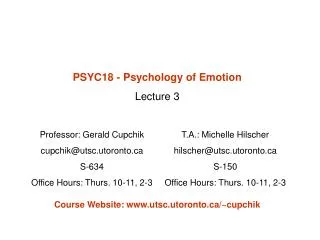 PSYC18 - Psychology of Emotion Lecture 3