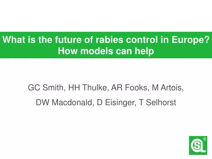 what is the future of rabies control in europe how models can help