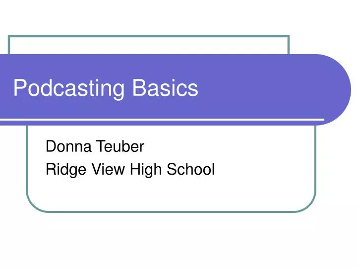 podcasting basics