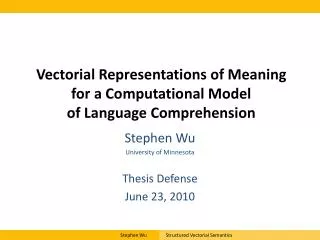 Vectorial Representations of Meaning for a Computational Model of Language Comprehension