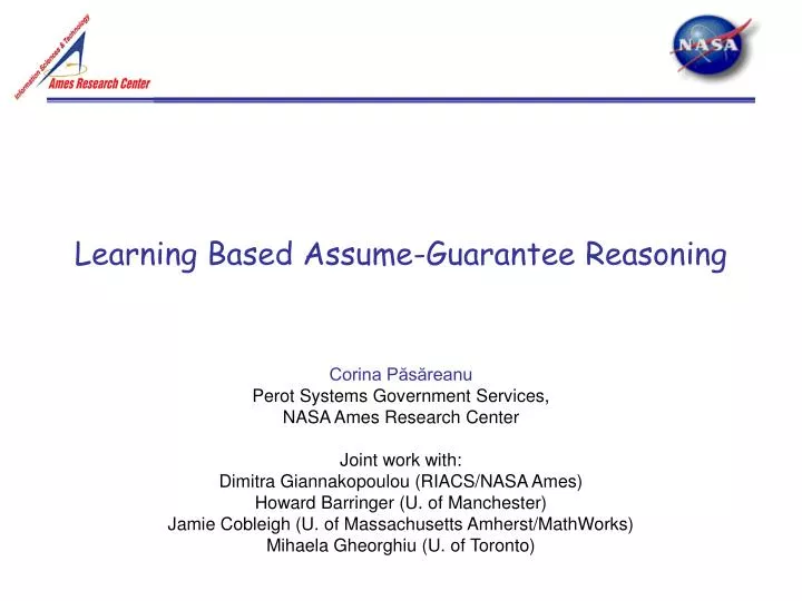 learning based assume guarantee reasoning