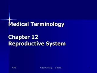 Medical Terminology Chapter 12 Reproductive System