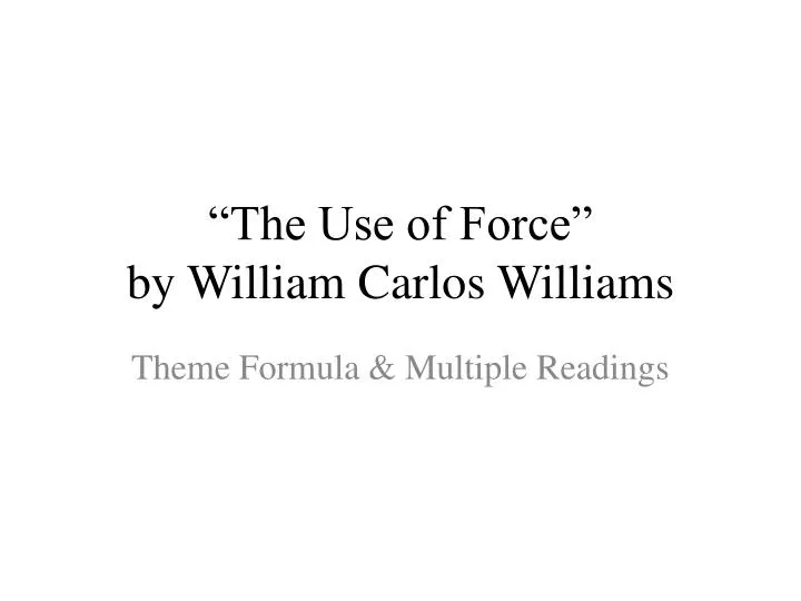 the use of force by william carlos williams