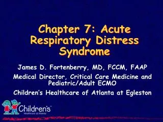 Chapter 7: Acute Respiratory Distress Syndrome