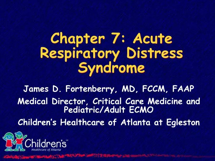 chapter 7 acute respiratory distress syndrome