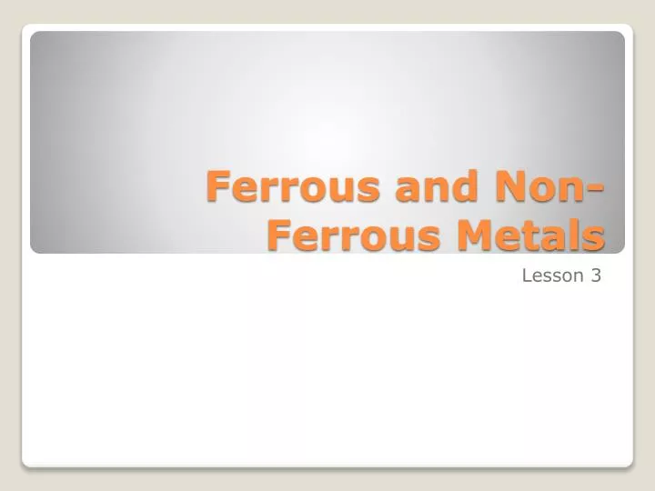 ferrous and non ferrous metals