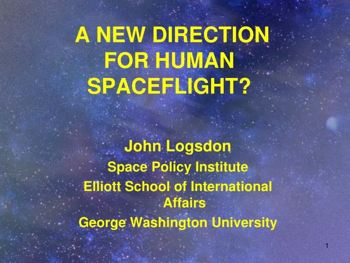 a new direction for human spaceflight