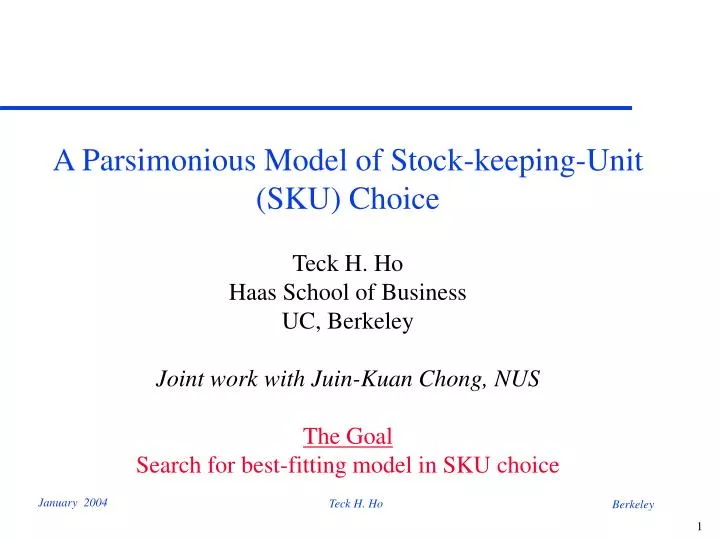 a parsimonious model of stock keeping unit sku choice