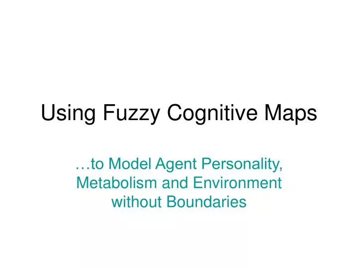 using fuzzy cognitive maps