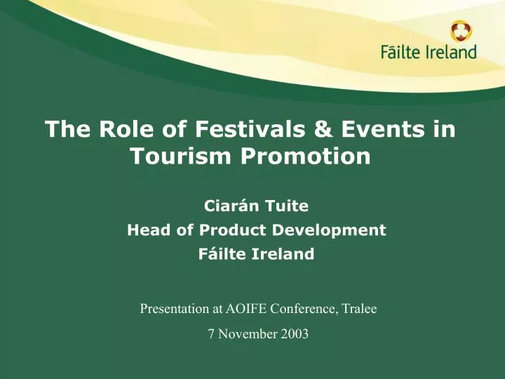 the role of festivals events in tourism promotion